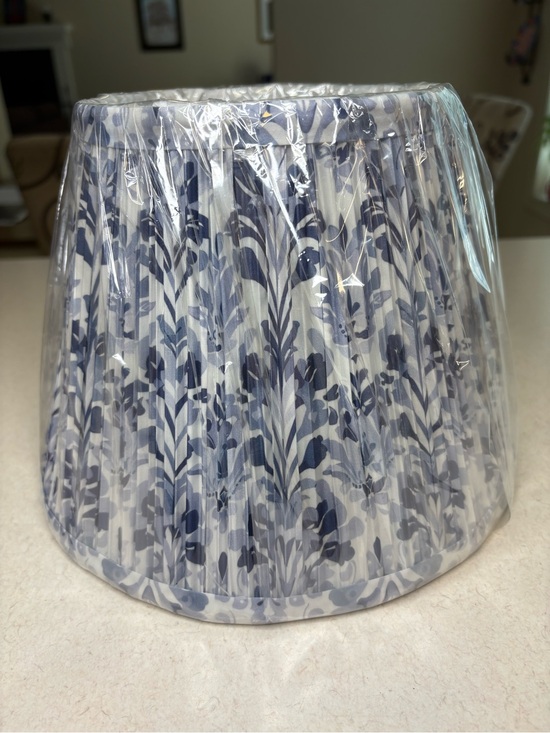 Other - Pleated Lamp Shade Featuring Blue Floral Print